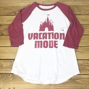 Disney Pink 3/4 Sleeve Vacation Top